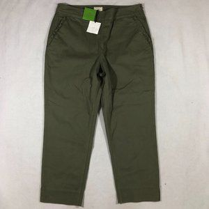 Kate Spade Pants Women 12 Broome Street Slim Straight Chino Olive Green NEW $168